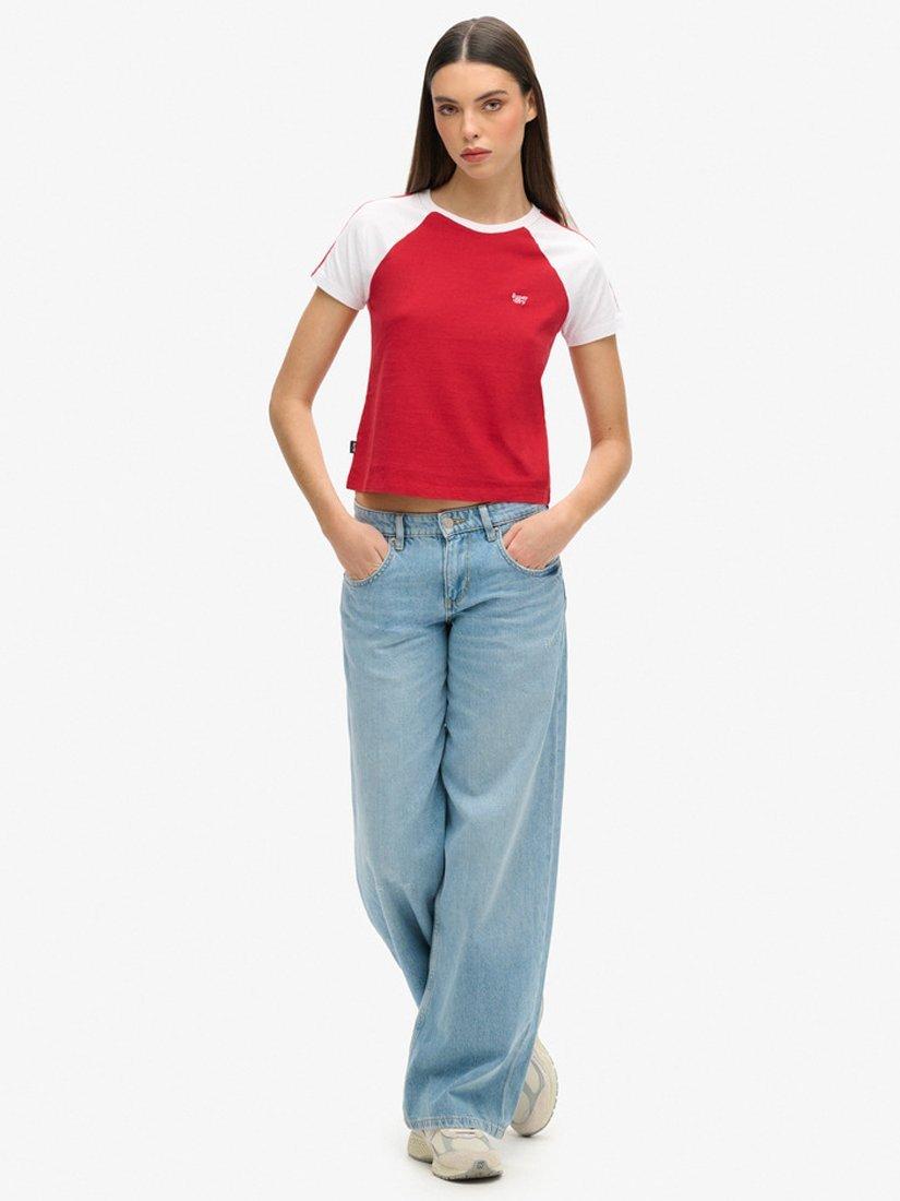Superdry Cult Mid Rise Baggy Jeans, Light Blue Wash