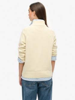 Superdry Classic Cotton Knit Half Zip Jumper - view 2, Ecru