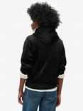 Superdry Country Club Velour Loose Hoodie, Black