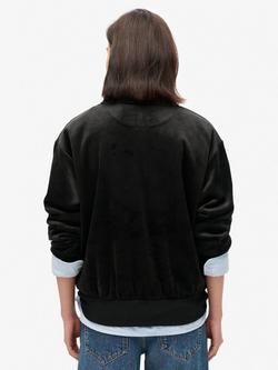 Superdry Country Club Velour Half Zip Jumper, Black - view 2, Black