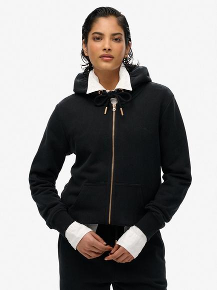 Superdry Essential Logo Zip Hoodie, Black
