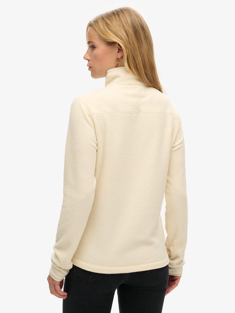 Product image 2 of 4, which shows Superdry Polar Fleece Half Zip Jumper, Oatmeal Beige, 8