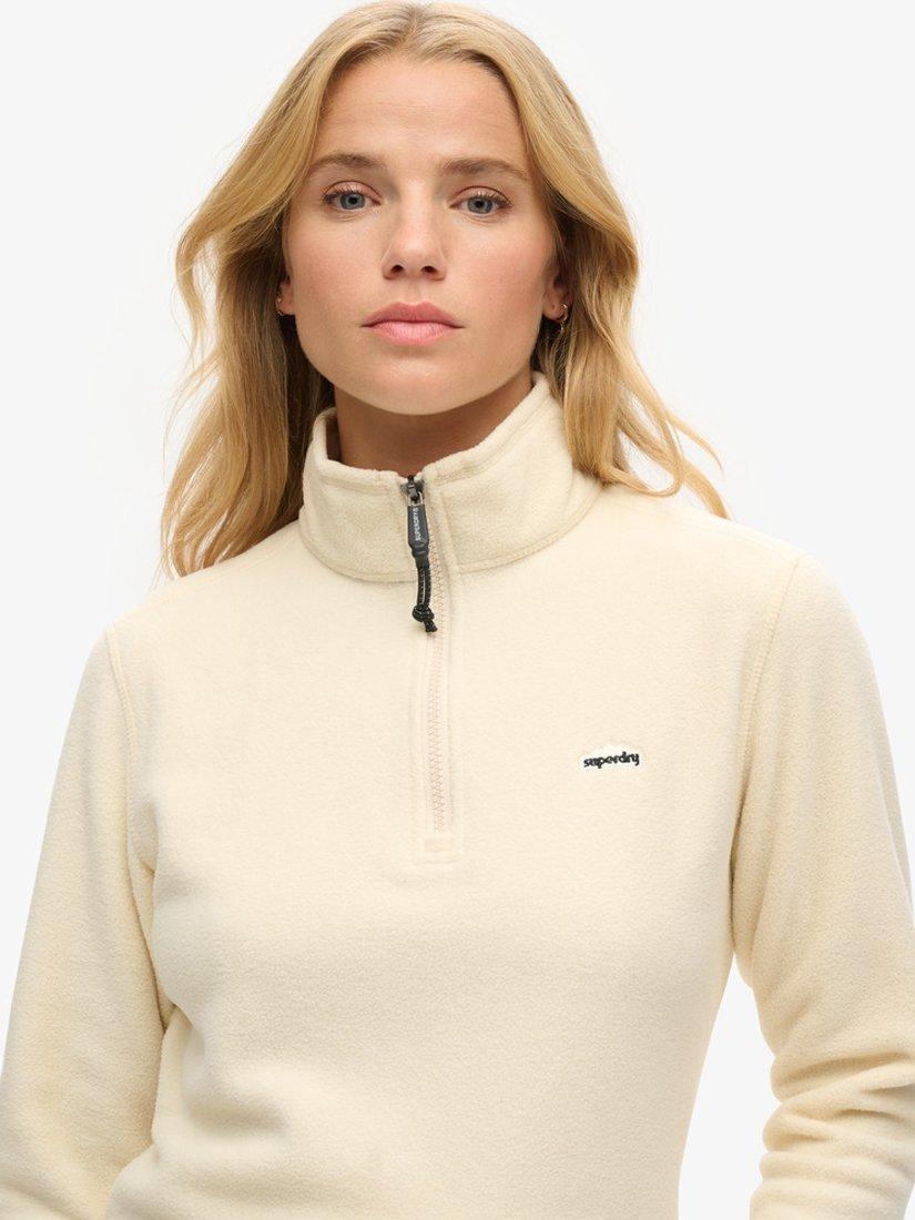 Product image 4 of 4, which shows Superdry Polar Fleece Half Zip Jumper, Oatmeal Beige, 8