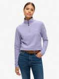 Superdry Polar Fleece Half Zip Jumper, Dull Purple