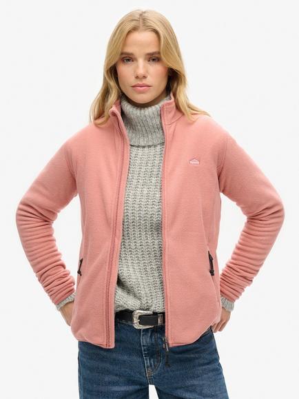 Superdry Polar Fleece Full Zip Jacket, Ash Rose