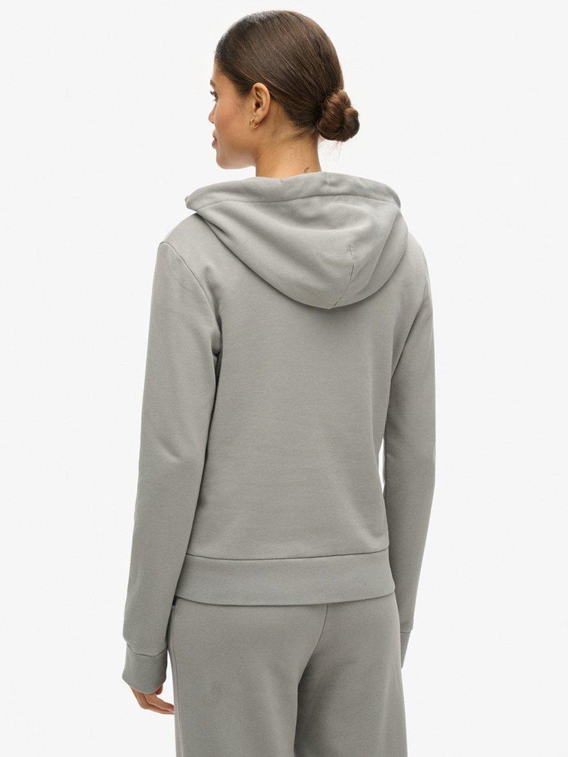 Product image 2 of 4, which shows Superdry Plain Logo Pullover Hoodie, Monument Grey, 8