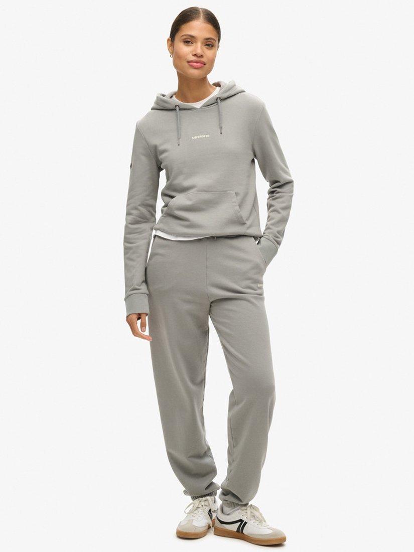 Product image 3 of 4, which shows Superdry Plain Logo Pullover Hoodie, Monument Grey, 8