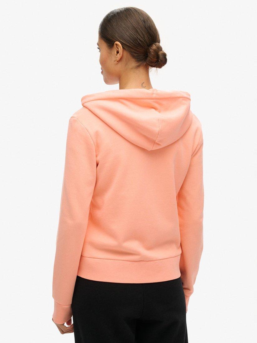 Product image 2 of 6, which shows Superdry Zip Hoodie, Peach Amber Pink, 8