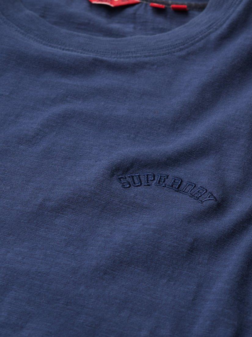 Product image 5 of 5, which shows Superdry Essential Logo Washed Organic Cotton T-Shirt, Lauren Navy, 8