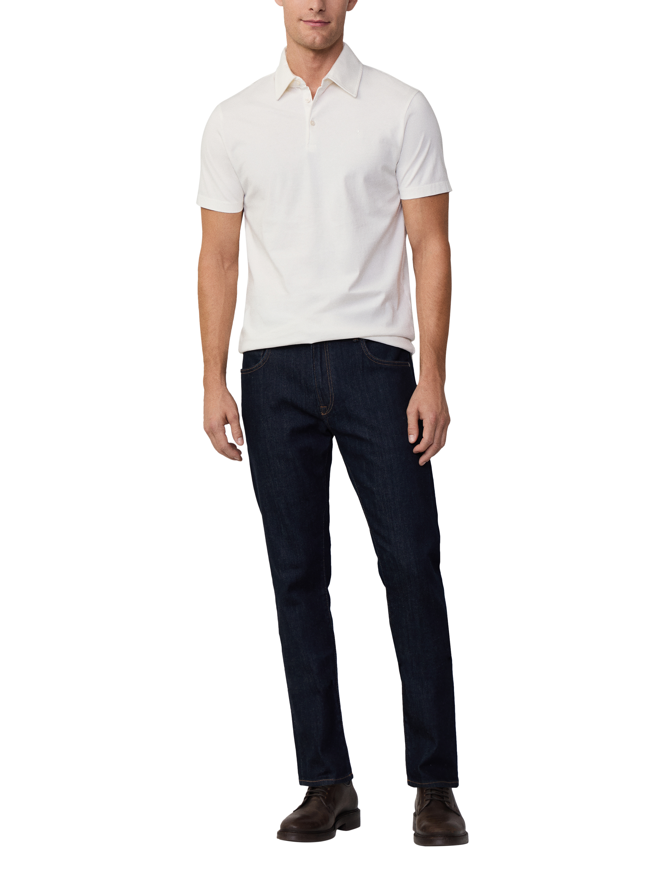 Hackett London Cotton Jersey Polo Shirt, White