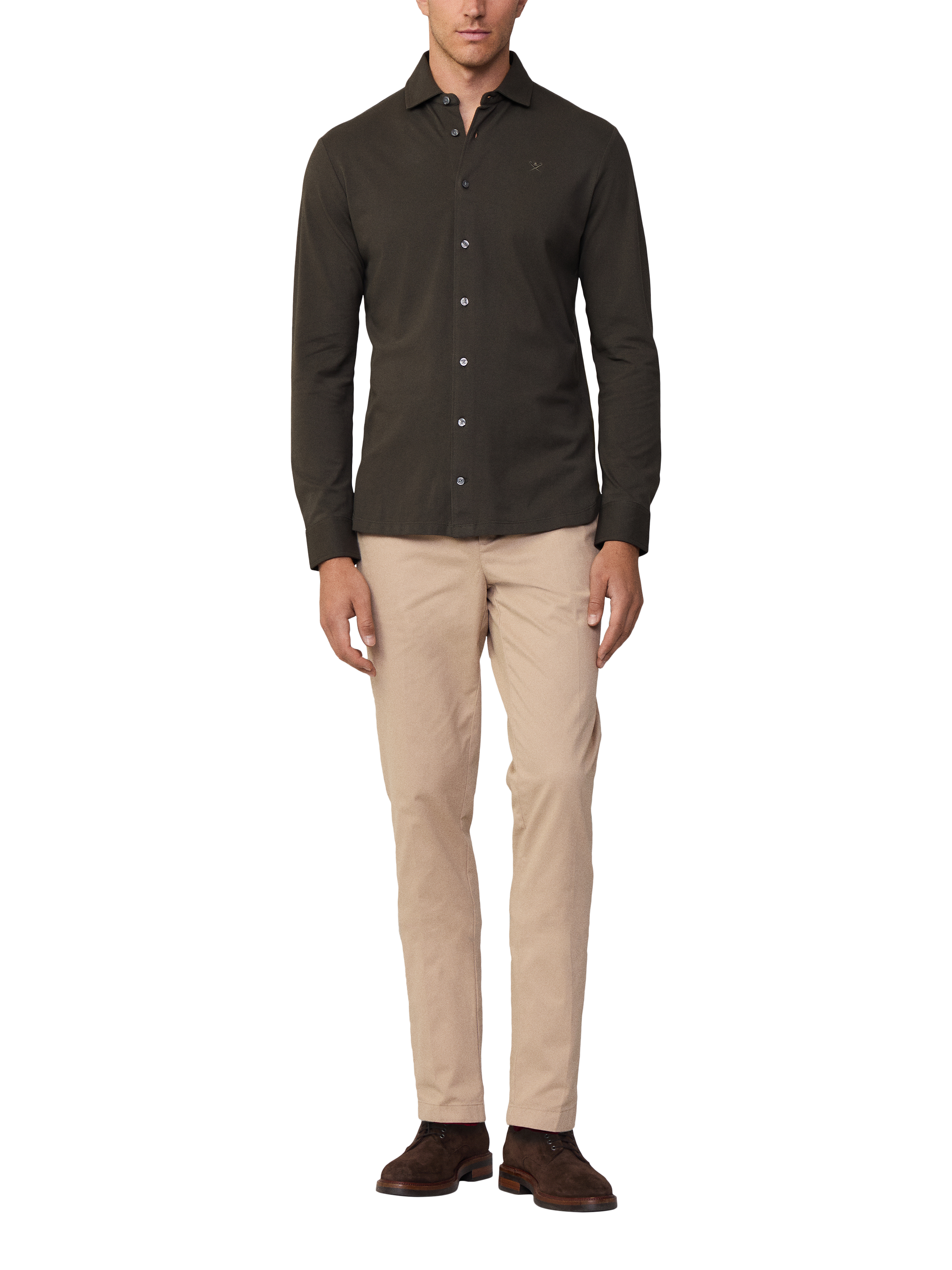 Hackett London Slim Fit Cotton Shirt, Deep Green