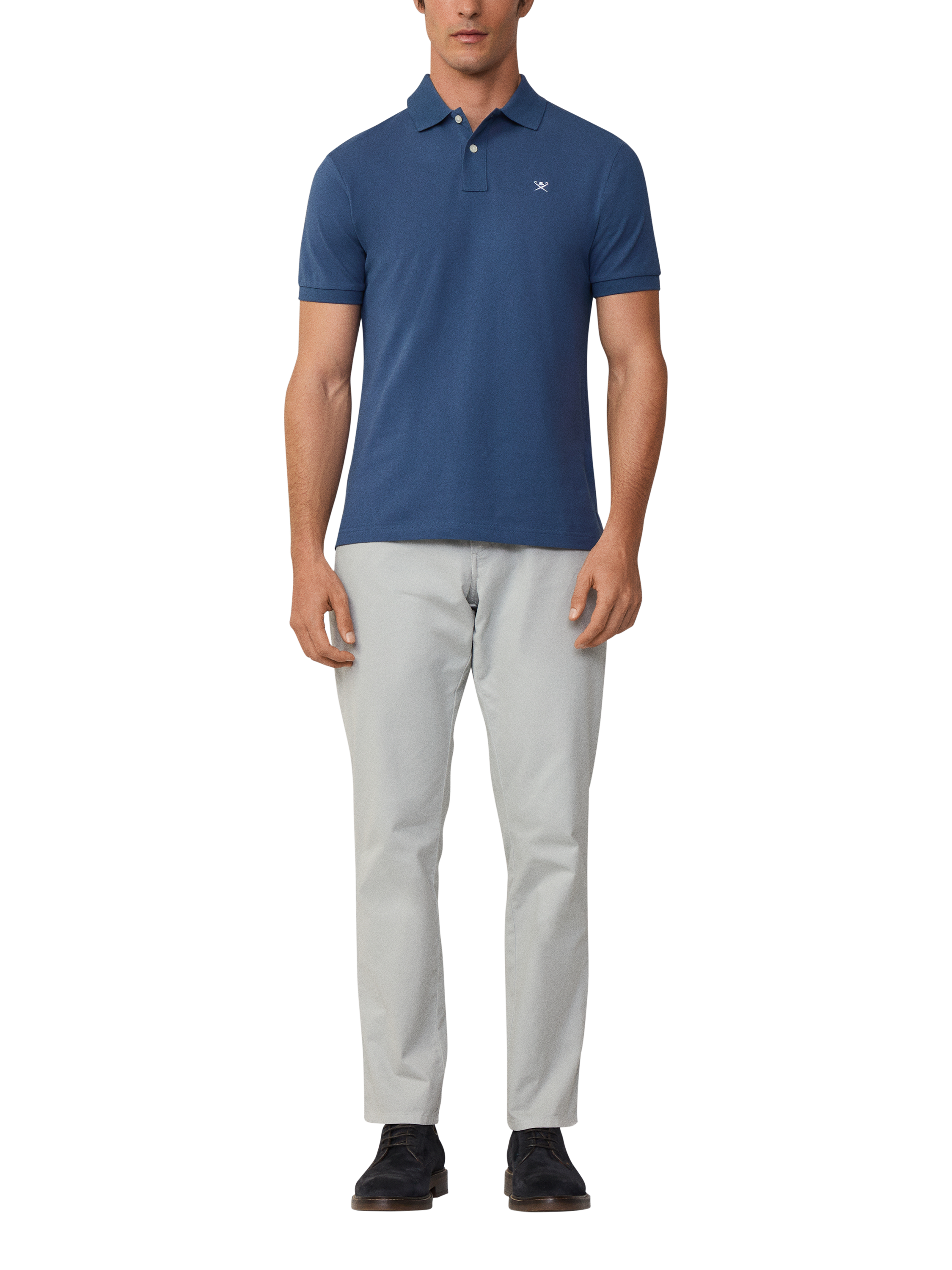 Product image 1 of 7, which shows Hackett London Cotton Pique Slim Fit Polo Shirt, Marine Blue, XS