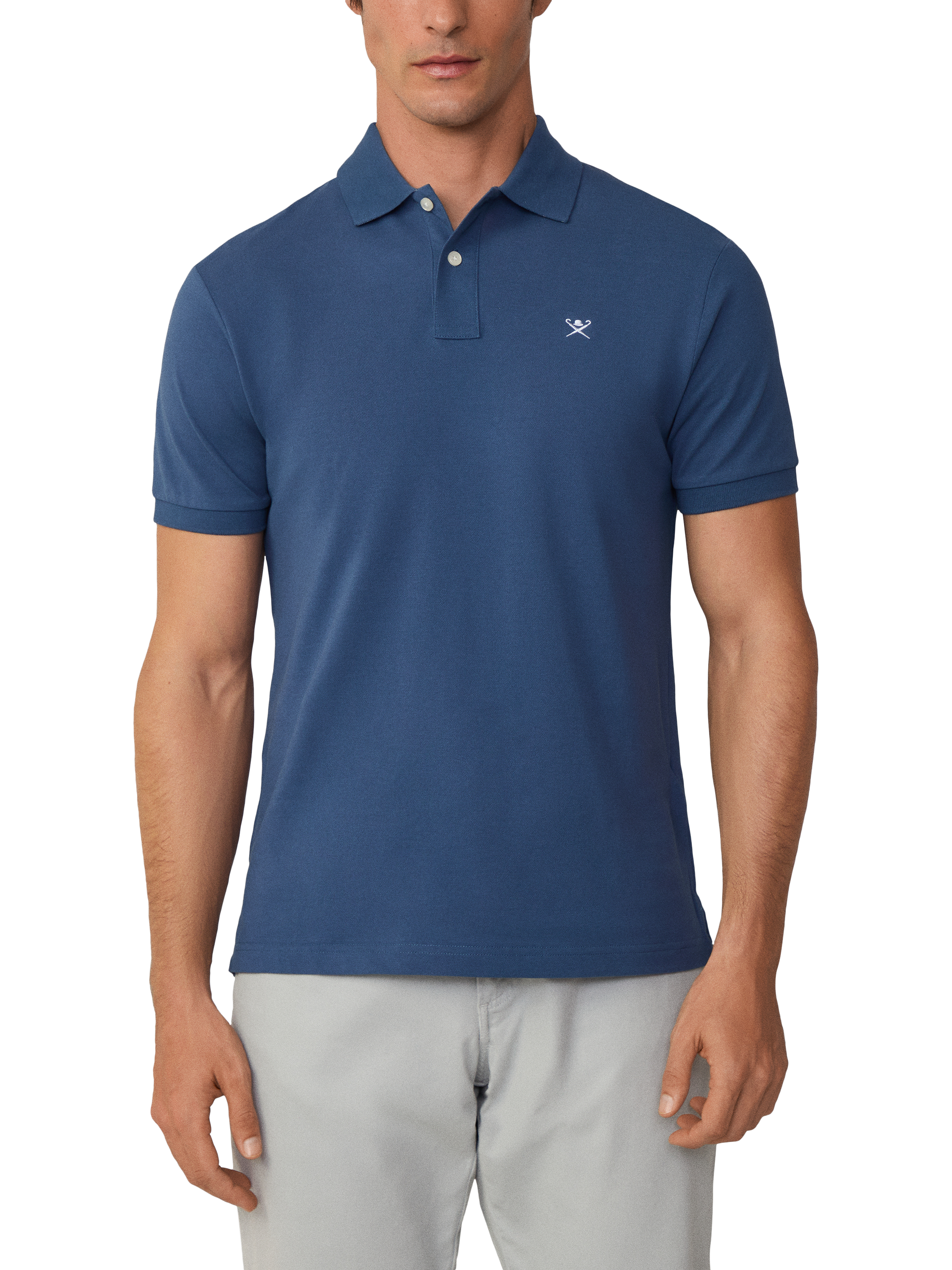 Product image 2 of 7, which shows Hackett London Cotton Pique Slim Fit Polo Shirt, Marine Blue, XS