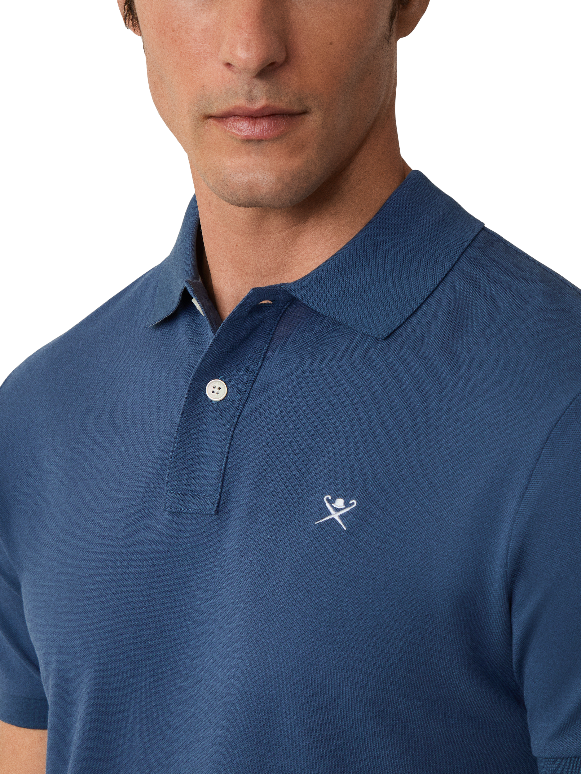 Product image 4 of 7, which shows Hackett London Cotton Pique Slim Fit Polo Shirt, Marine Blue, XS