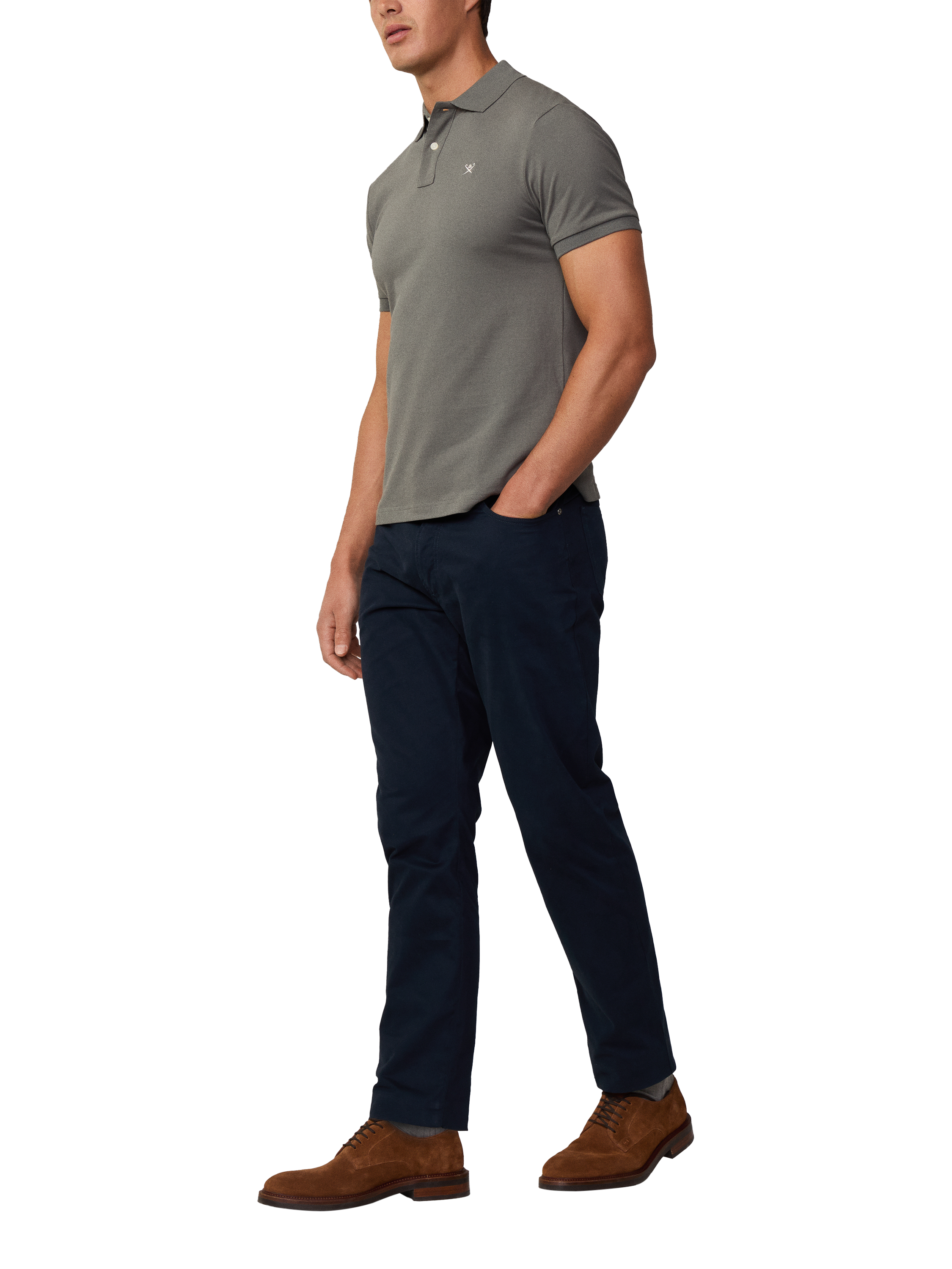 Product image 1 of 7, which shows Hackett London Cotton Pique Slim Fit Polo Shirt, Myrtle Green, XS