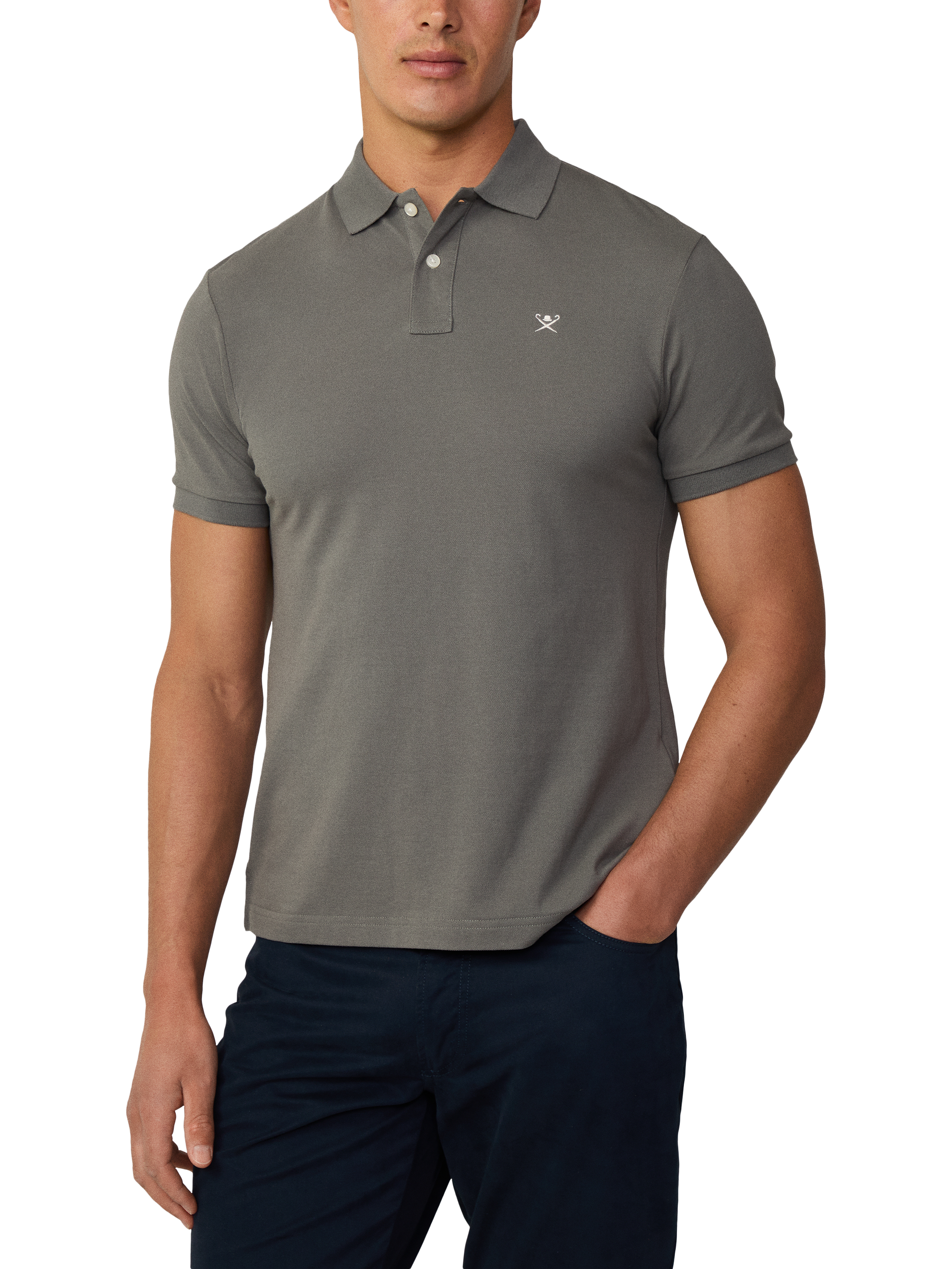 Product image 2 of 7, which shows Hackett London Cotton Pique Slim Fit Polo Shirt, Myrtle Green, XS
