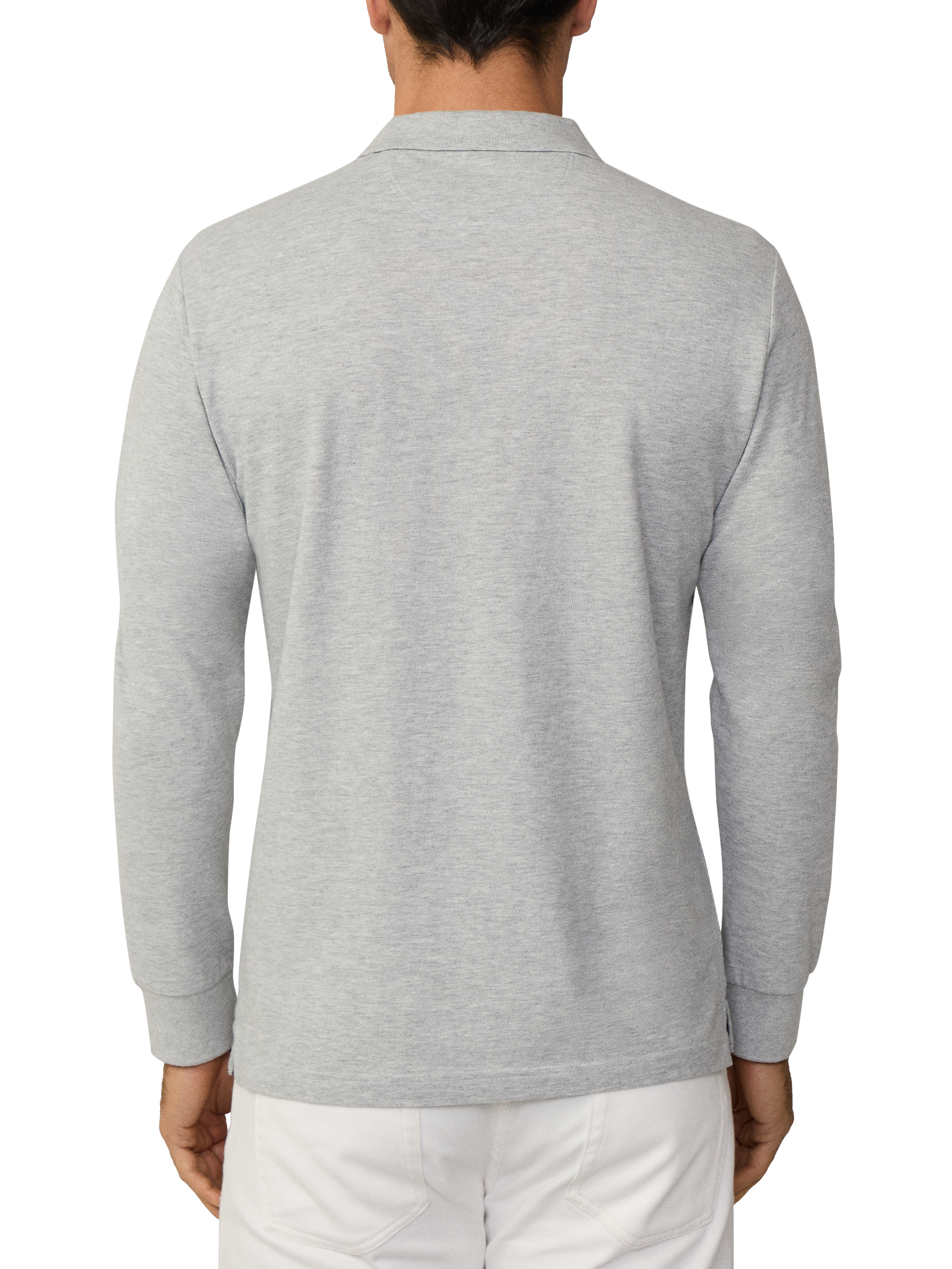 Product image 2 of 7, which shows Hackett London Cotton Pique Slim Fit Polo Shirt, Light Grey Marl, L