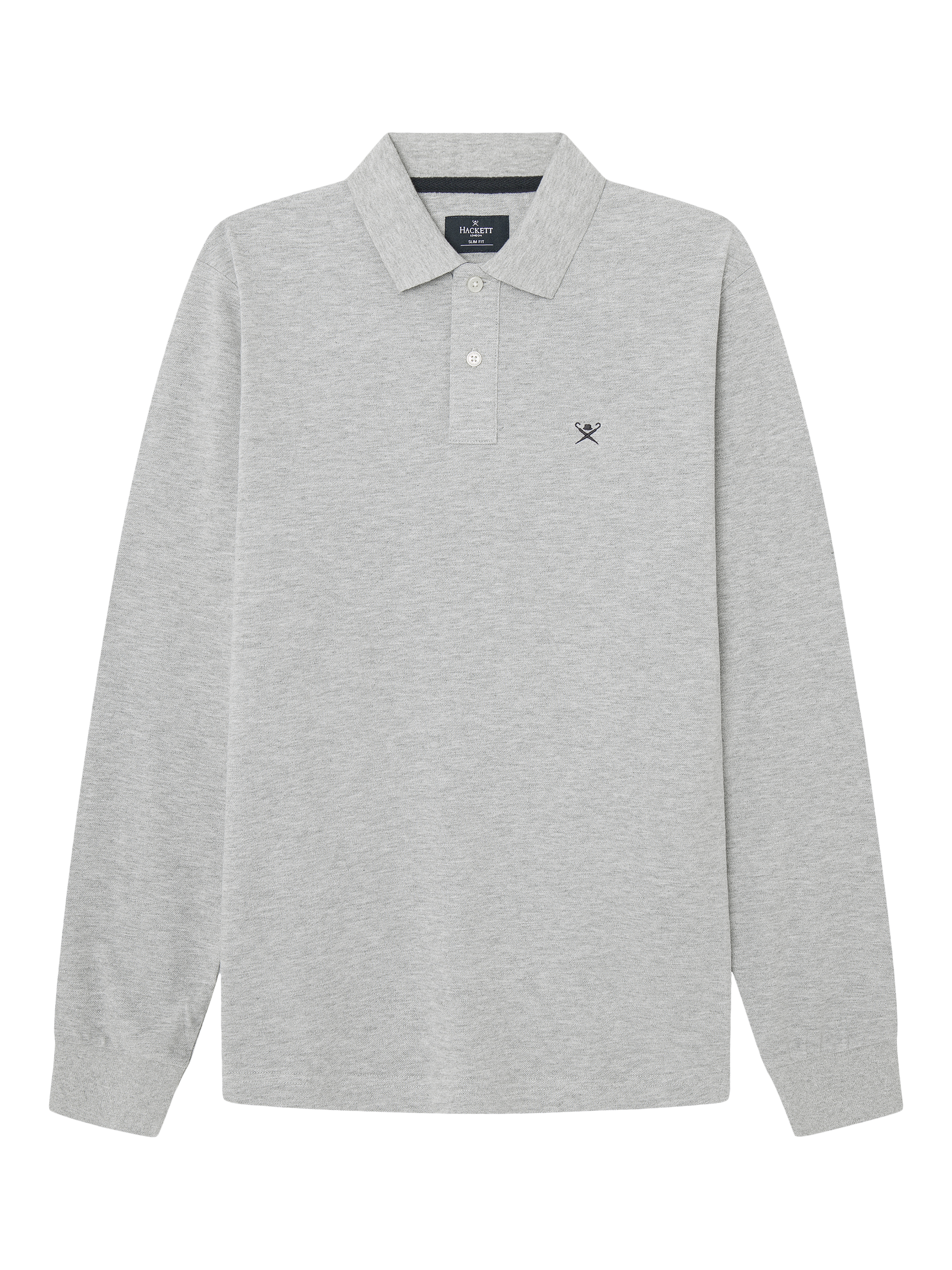 Product image 4 of 7, which shows Hackett London Cotton Pique Slim Fit Polo Shirt, Light Grey Marl, L