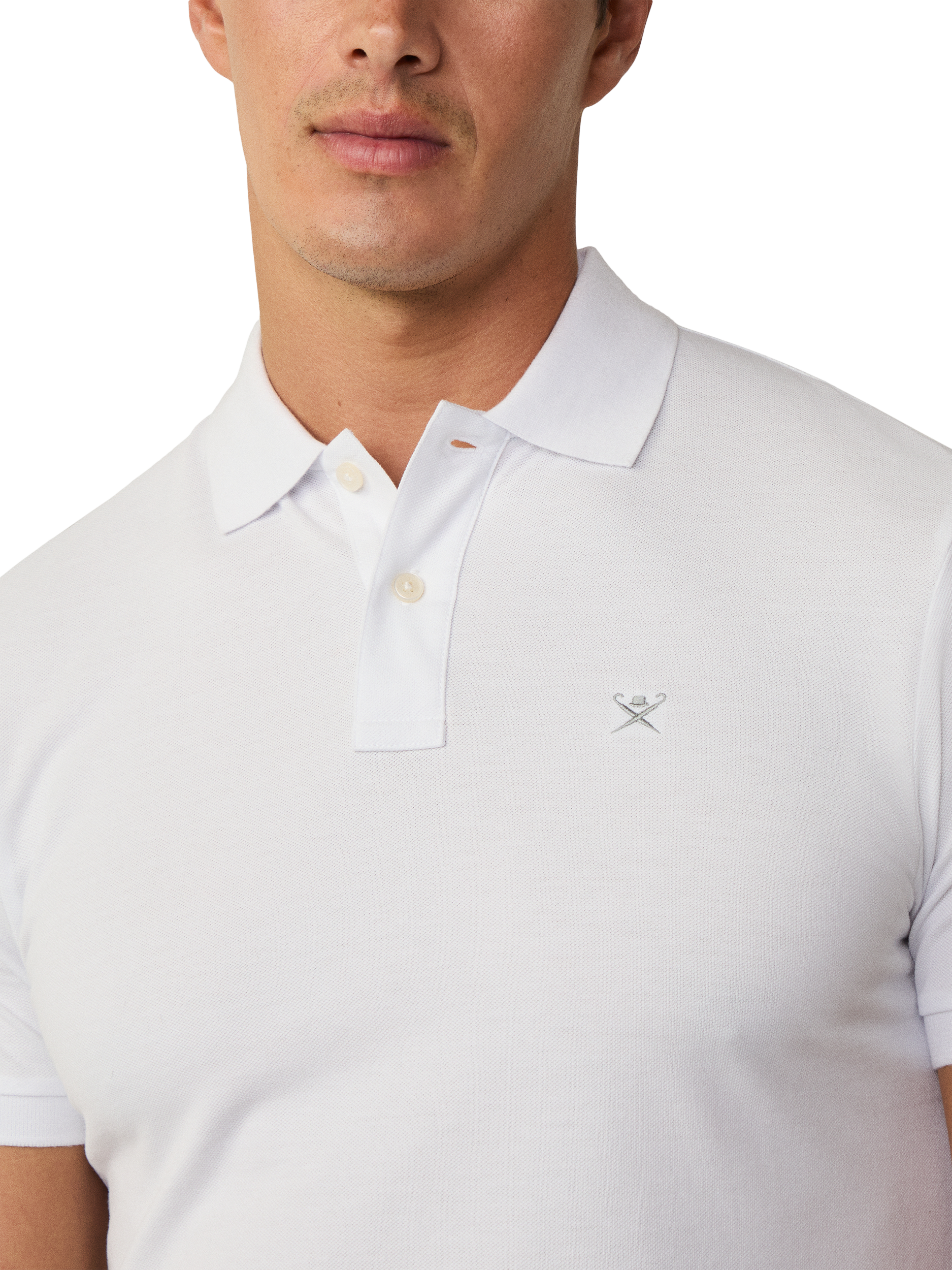 Product image 4 of 7, which shows Hackett London Cotton Pique Slim Fit Polo Shirt, Optic White, XS