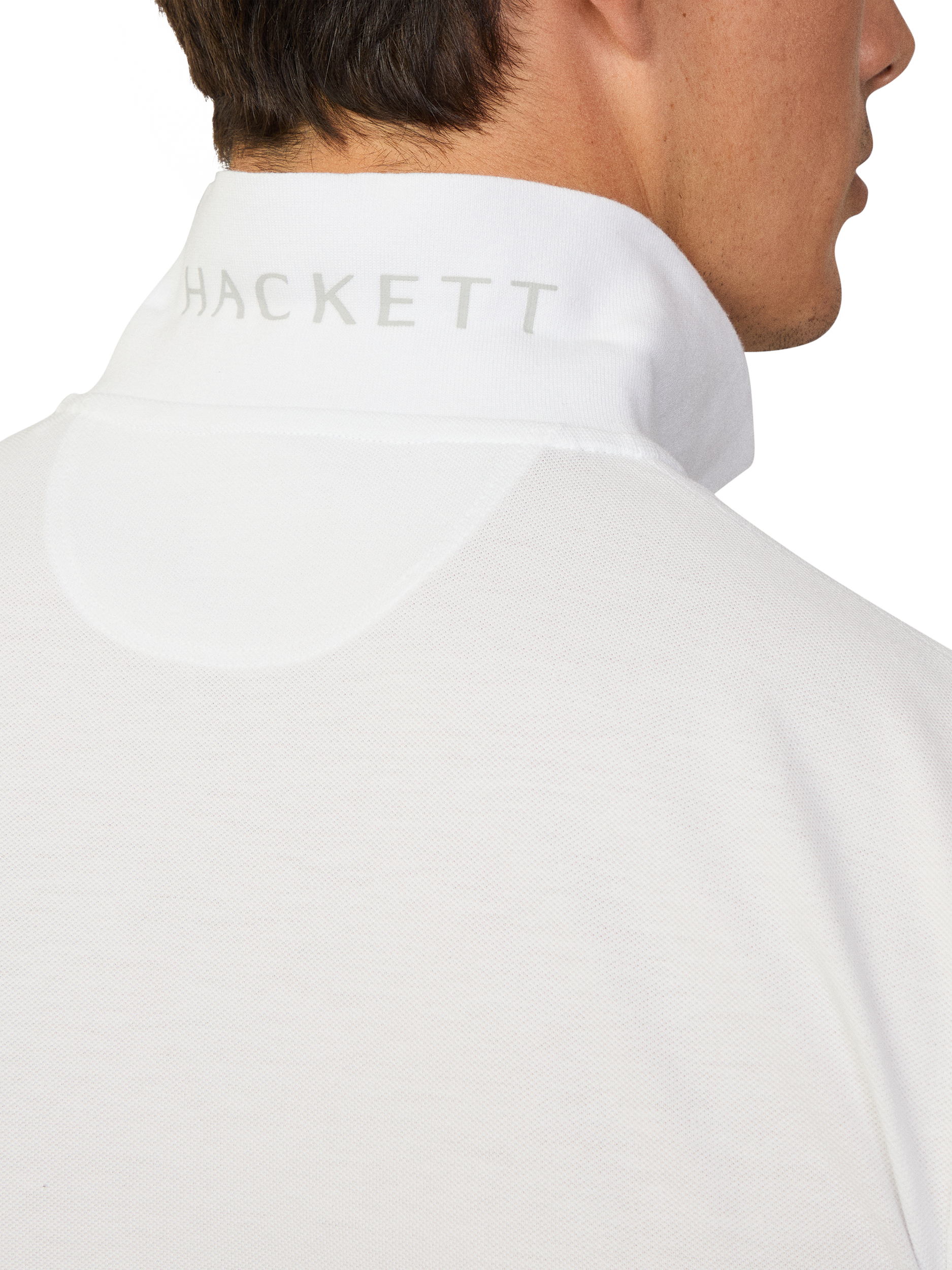Product image 5 of 7, which shows Hackett London Cotton Pique Slim Fit Polo Shirt, Optic White, XS