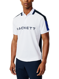 Hackett London Cotton Blend Regular Fit Short Sleeve Sports Polo Shirt, White