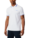 Hackett London Cotton Blend Regular Fit Short Sleeve Sports Polo Shirt, White