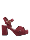 Hush Puppies Ophelia Suede Block Heel Sandals, Dark Red