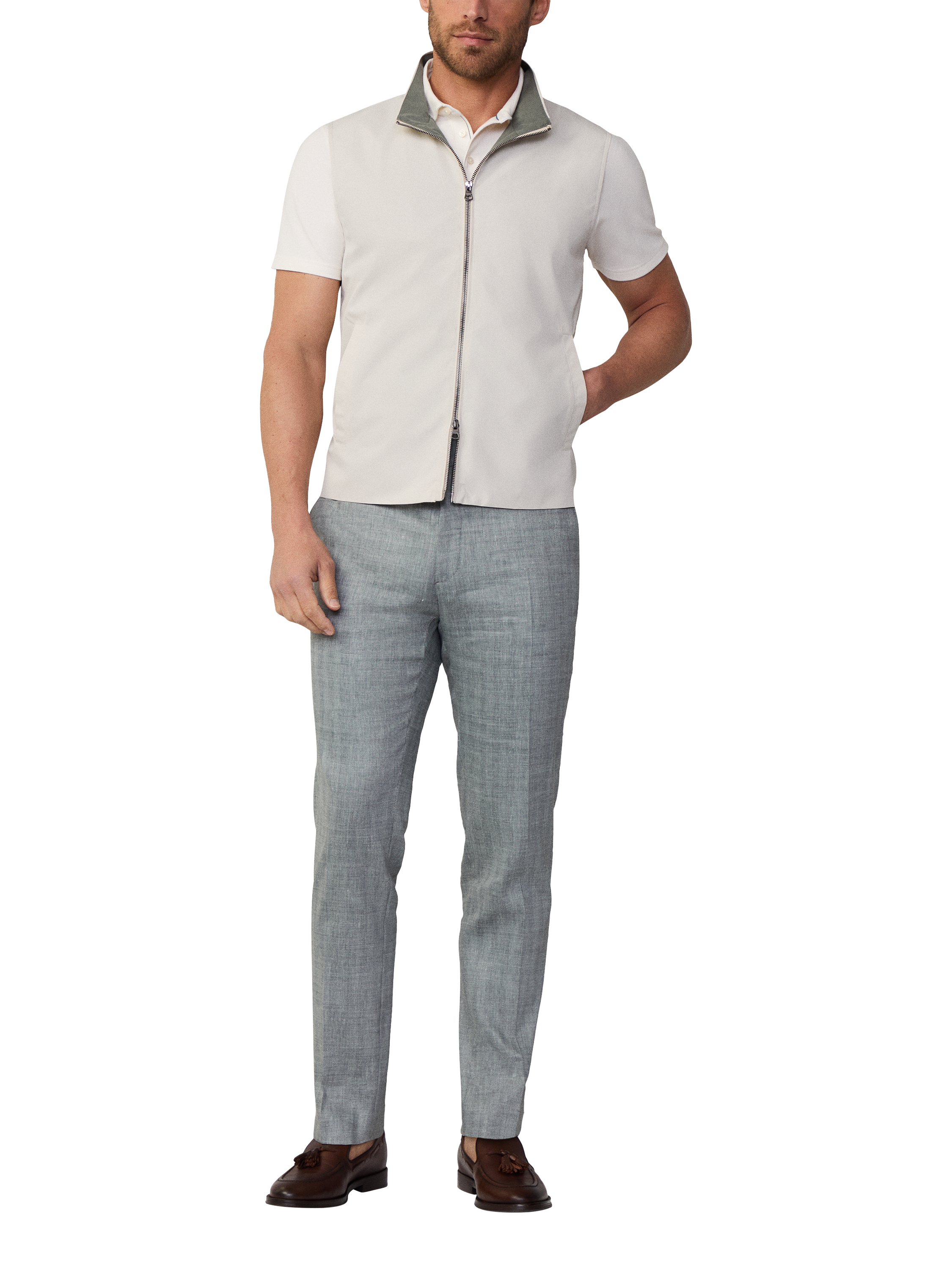 Hackett London Water-Resistant Gilet, Stone Beige