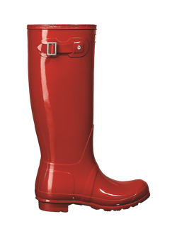 Hunter Original Tall Gloss Wellington Boots, Military Red