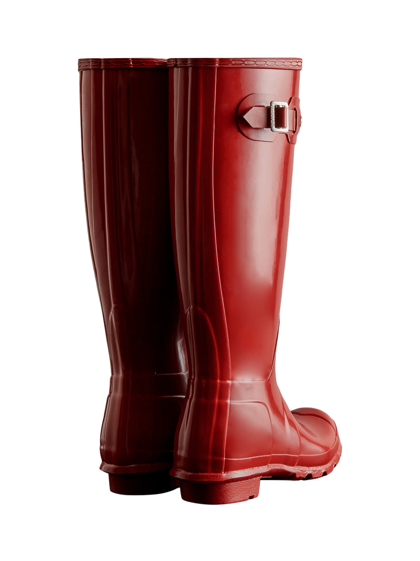 Product image 3 of 4, which shows Hunter Original Tall Gloss Wellington Boots, Military Red, 3