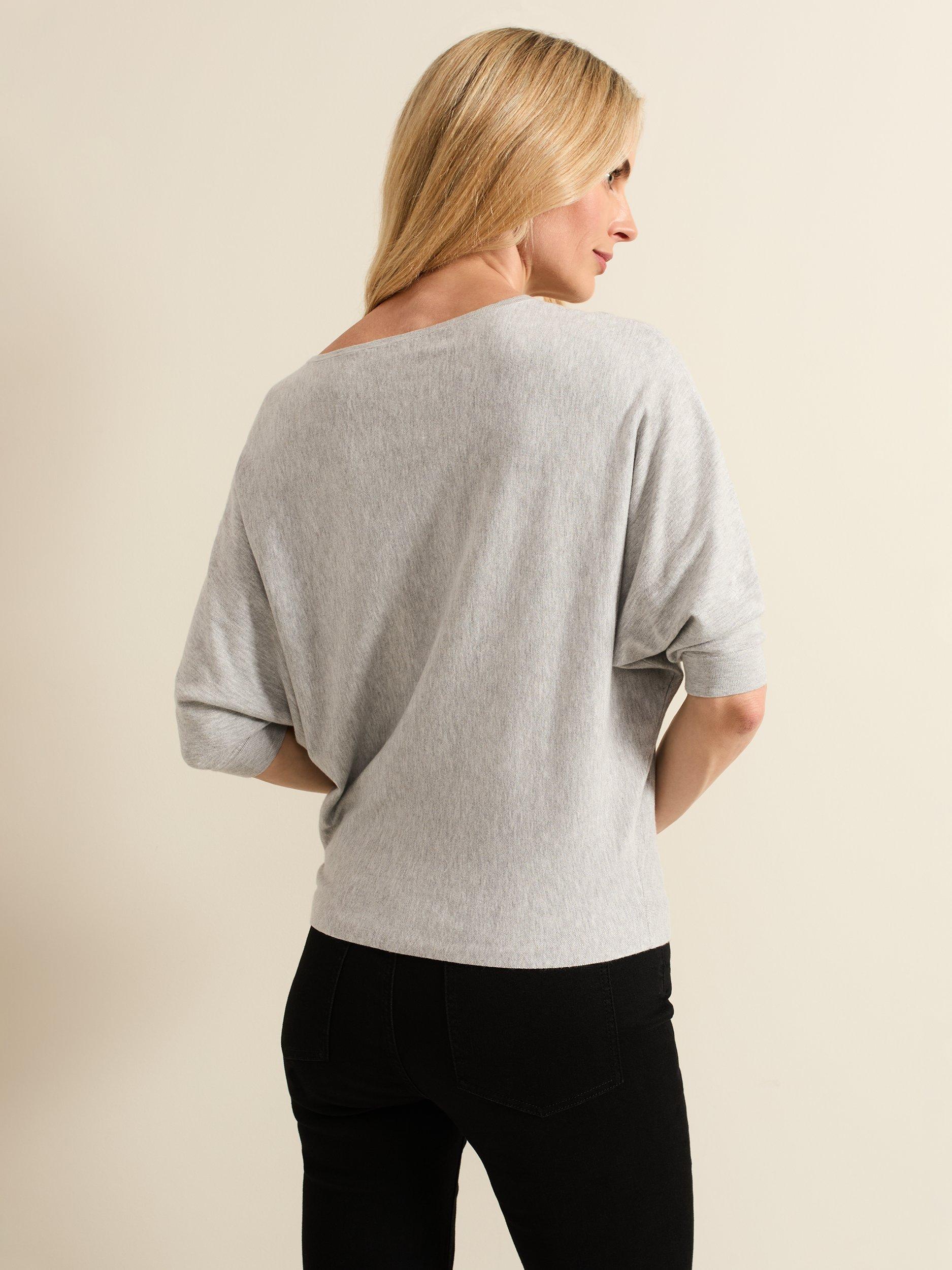 Phase Eight Cristine Fine Knit Batwing Jumper, Grey