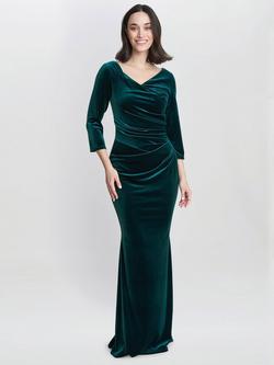 Gina Bacconi Sophie Velvet Maxi Dress, Green