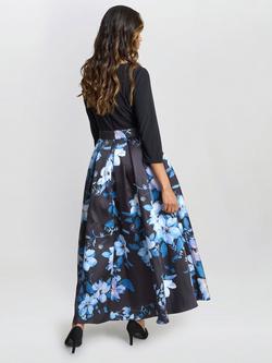 Gina Bacconi Louise Jersey Dress, Black/Multi - view 2, Black/Multi