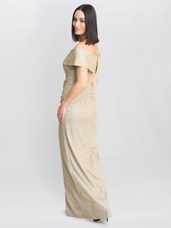 Gina Bacconi Glitter Shimmer Dress, Gold/Silver - view 2, Gold/Silver