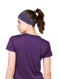 Ronhill Lightweight Abstract Print Headband, Dark Navy Twlight