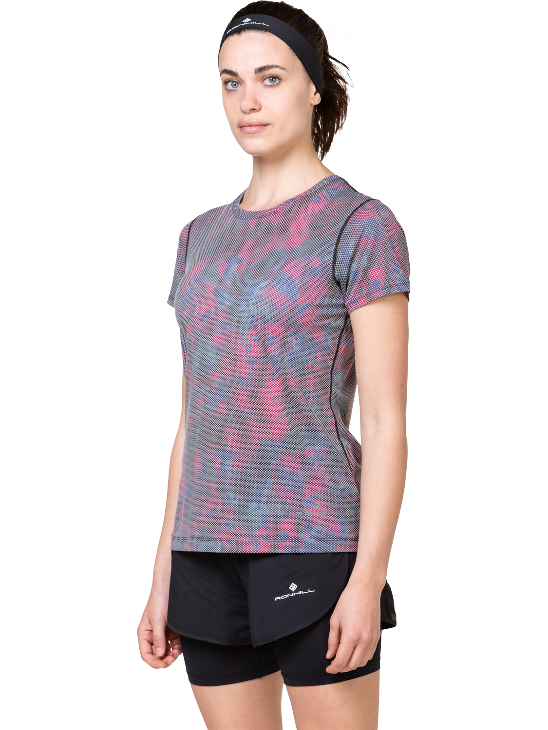 Product image 1 of 10, which shows Ronhill Women's Tech Golden Hour T-Shirt, Multi Daydream, 10