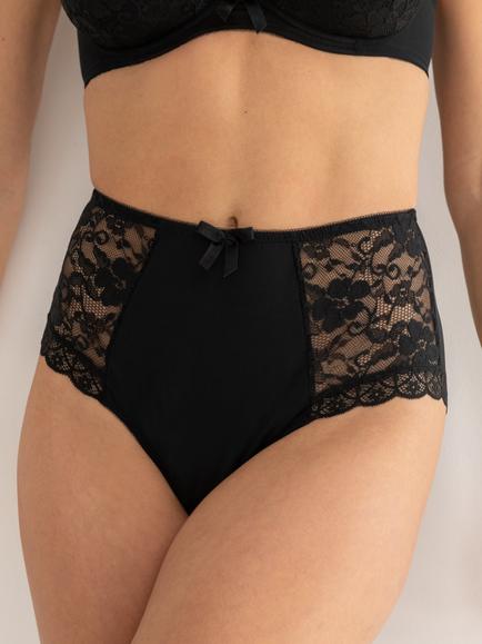 Pour Moi Rebel High Waist Lace Knickers - view 2, Black