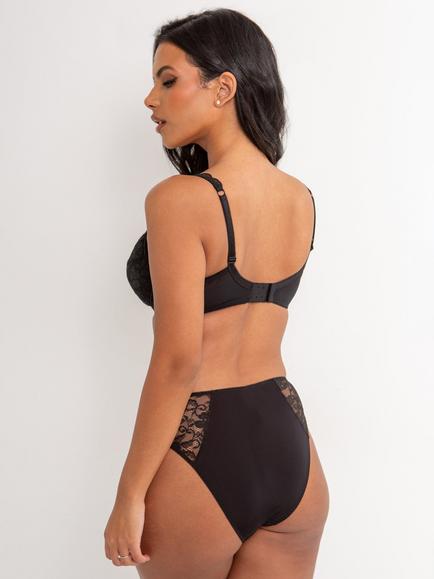 Pour Moi Rebel High Leg Lace Knickers - view 2, Black