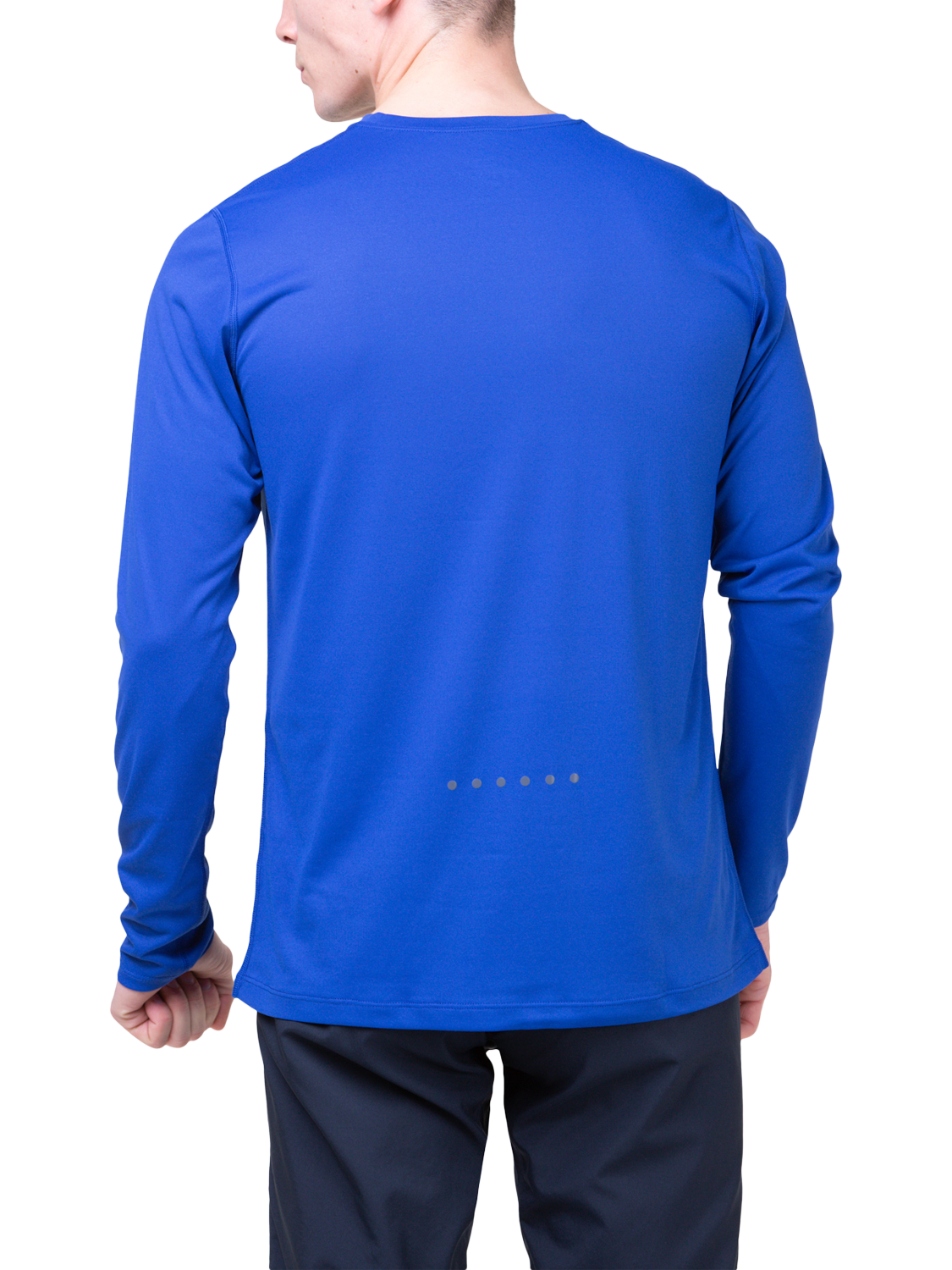 Product image 2 of 9, which shows Ronhill Men's Basic Long-Sleeved Training T-Shirt, Cobalt/Brightwhite, S