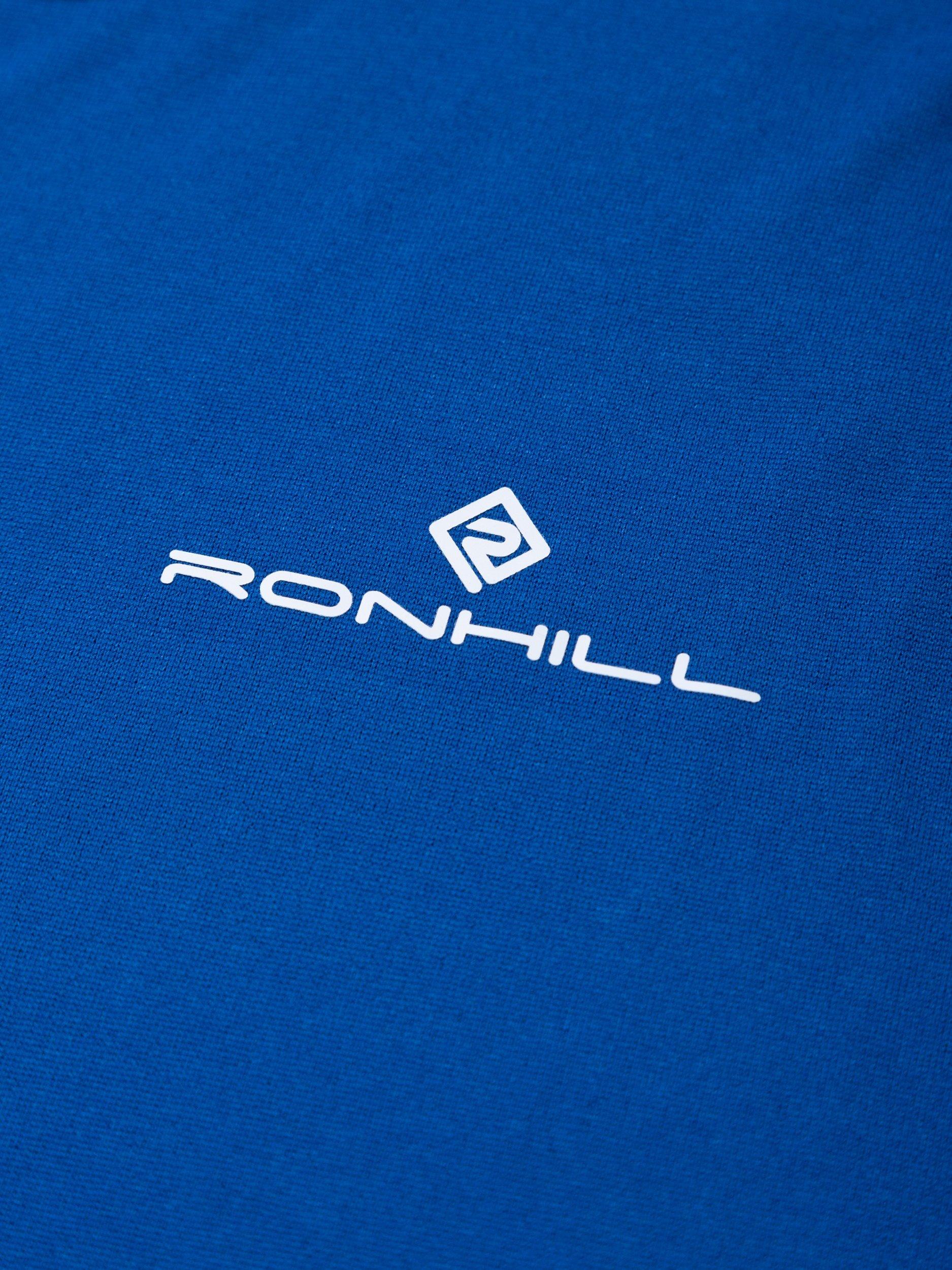 Product image 7 of 9, which shows Ronhill Men's Basic Long-Sleeved Training T-Shirt, Cobalt/Brightwhite, S