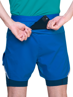 Ronhill Men's 2-in-1 Running Shorts, Seafaring/Dark Navy - view 2, Seafaring/Dark Navy