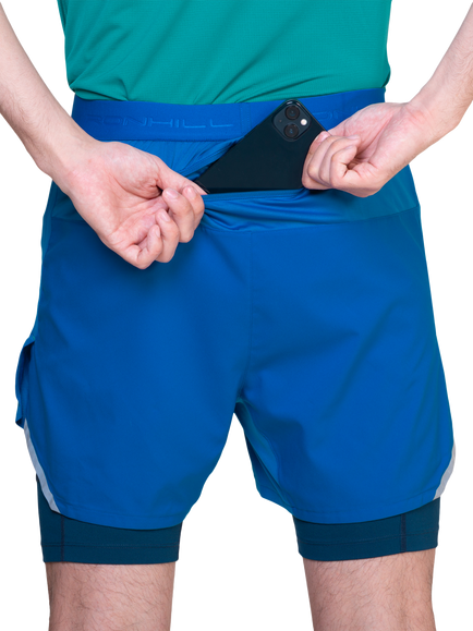 Ronhill Men's 2-in-1 Running Shorts, Seafaring/Dark Navy - view 2, Seafaring/Dark Navy