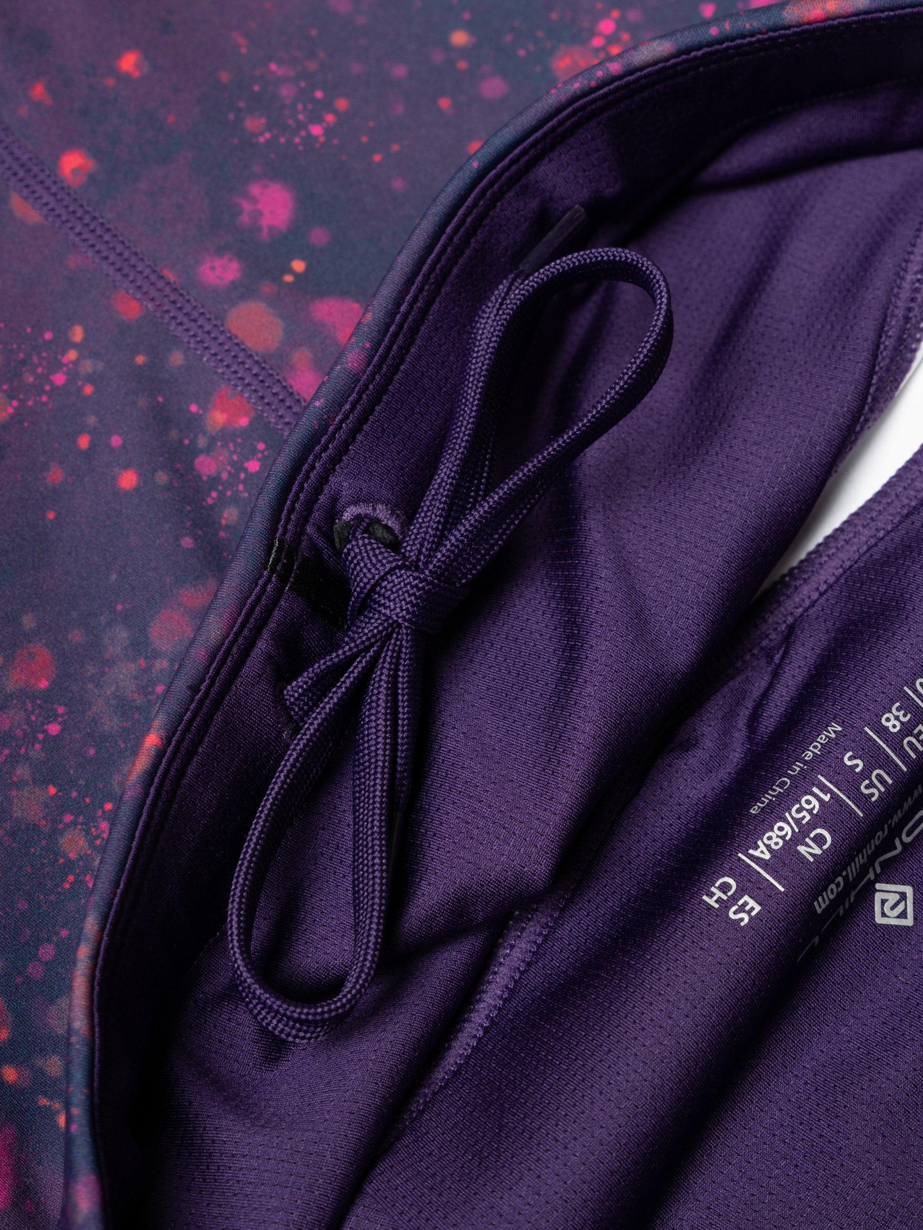 Product image 6 of 8, which shows Ronhill Women's Tech Crop Leggings, Damson Raindrops, 8