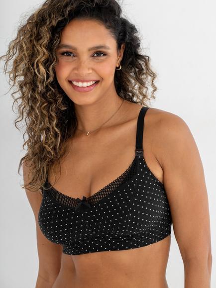 Pour Moi Love to Lounge Cotton Nursing Bra, Black/White - view 2, Black/White