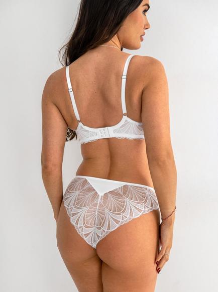 Pour Moi New Romance Padded Push-Up Plunge Bra - view 2, White