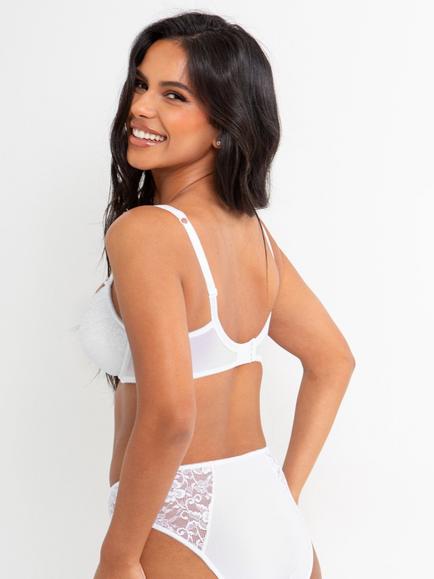 Pour Moi Rebel Padded Underwired Lace Plunge Bra - view 2, White
