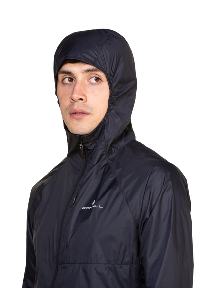Ronhill Men's Packable Wind-Resistant Jacket, All Black, All Black