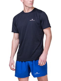 Ronhill Men's Core T-Shirt, Black/Bright White