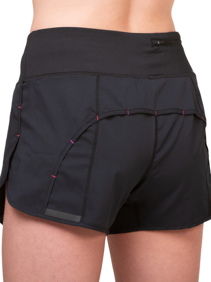 Ronhill Women's Tech 4.5" Shorts, Black/Razzmatazz - view 2, Black/Razzmatazz