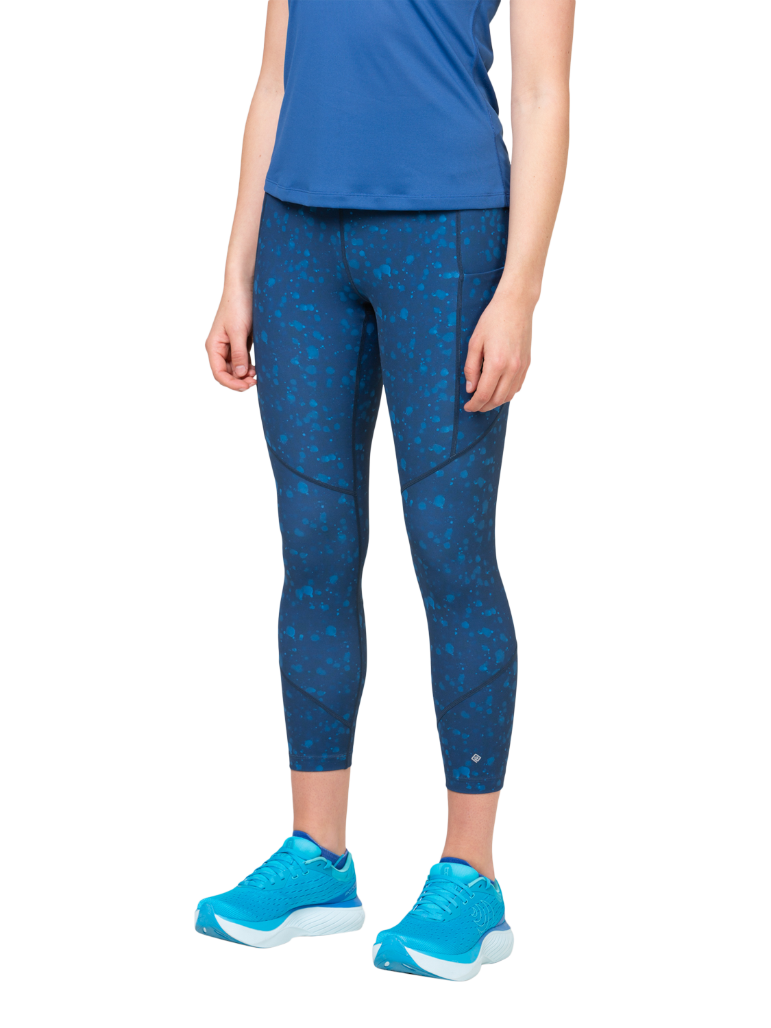 Product image 1 of 8, which shows Ronhill Women's Tech Crop Leggings, Tidal Raindrops, 8